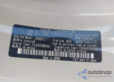 2023 Toyota Gr 86 из США, поврежденный, VIN JF1ZNBC15P8759169